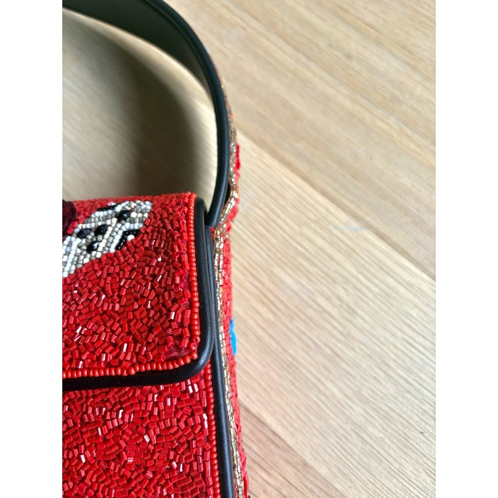 Staud Red Beaded Snake Tommy Shoulder Bag - Picture 6 of 6